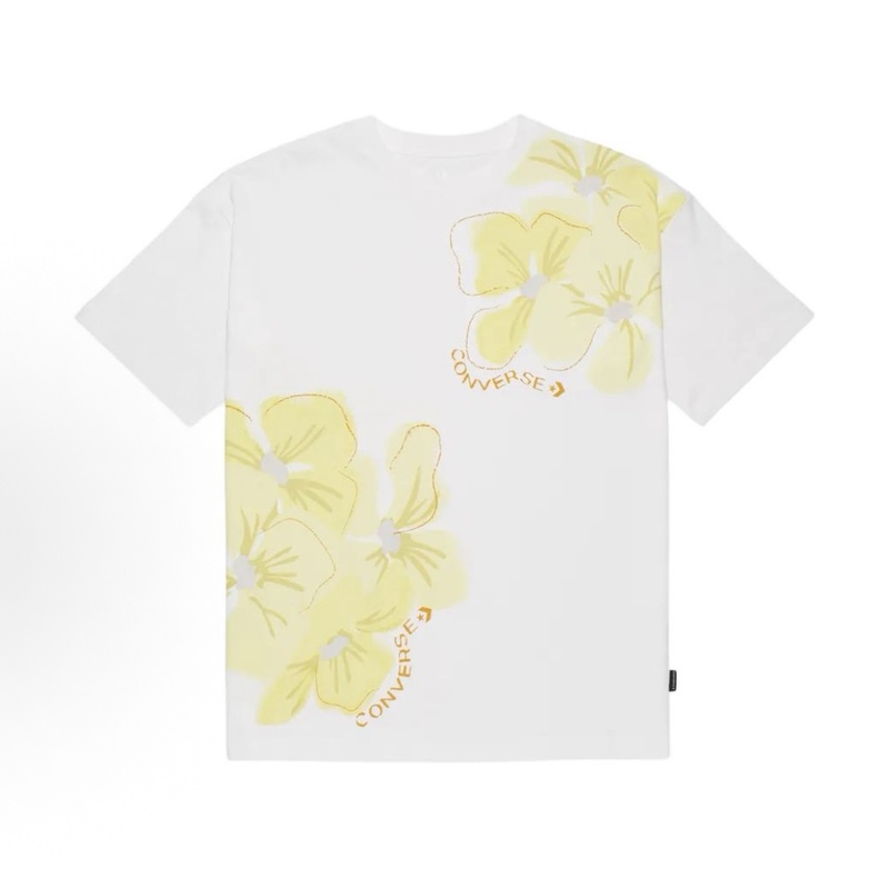 Converse Genuine Product Round Neck Floral Casual Short-Sleeved T-Shirt for Women 10022422-A02