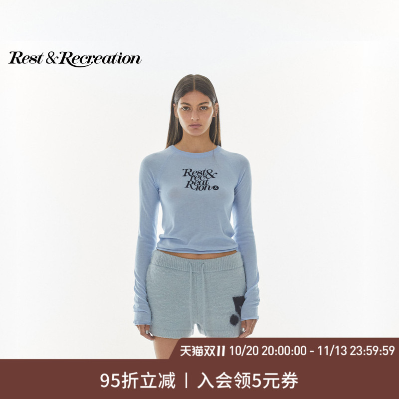[Celebrity Style] Restandrecreation Official Classic Rr Slim Fit Letter Embroidered Knit Sweater