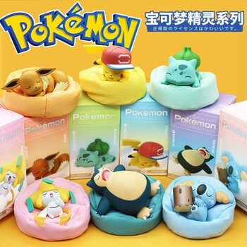 Pokémon Sleeping Position Series Trendy Blind Box Pokémon Pikachu Car Doll Handheld Figure Toy