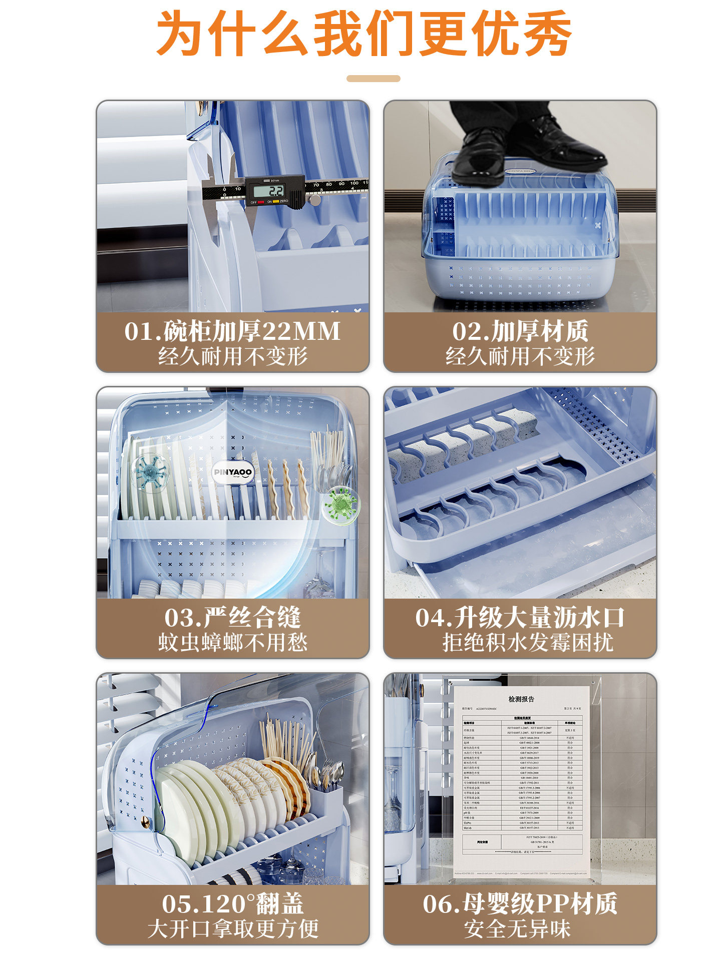 Kitchen Dish Storage Rack, Bowl and Chopstick Storage Box, Dish Drainer Rack, Plastic Bowl Cabinet, Household Tableware Storage