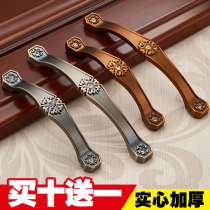 Green bronze Chinese cabinet door handle modern simple wardrobe handle European drawer handle cabinet handle