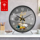 Polaris Silent Table Clock Ornament Desktop Clock Round New Chinese Style Clock Stand Clock Home Elk Living Room Clock