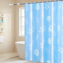 Shower Curtain Bathroom Polyester Cloth Waterproof and Impermeable Punch-Free Set Bathroom Curtain Door Curtain Partition Curtain Dry and Wet Separation