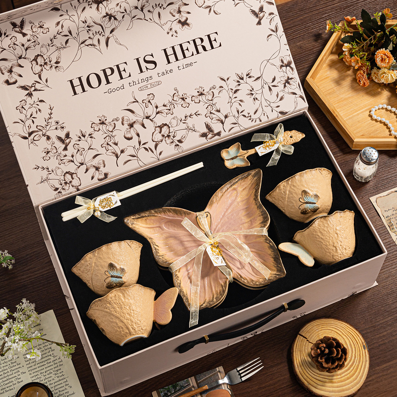 Magnesium Wedding Gift for Newlyweds, High-End Tableware Gift, Luxury Version, Niche Bowl and Plate Set, Housewarming Gift for Best Friend