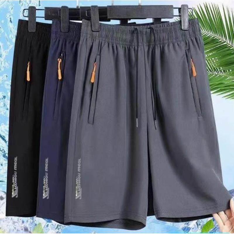 High-End Ice Silk Quick-Dry Men's Summer Outdoor Fashion Brand Loose Straight-Leg Sports Casual Pants Thin Shorts