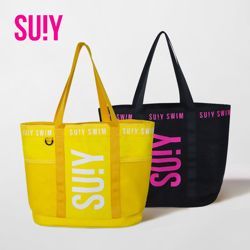 SUIY ウェット＆ドライ分離スイミングバッグ、防水バッグ、メッシュスポーツ＆フィットネス夏用大容量専用装備収納バッグ