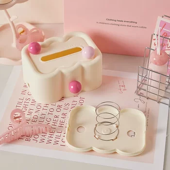 Dopamine super cute tissue box household wall hanging paper box tea table cream style color ball cute storage box