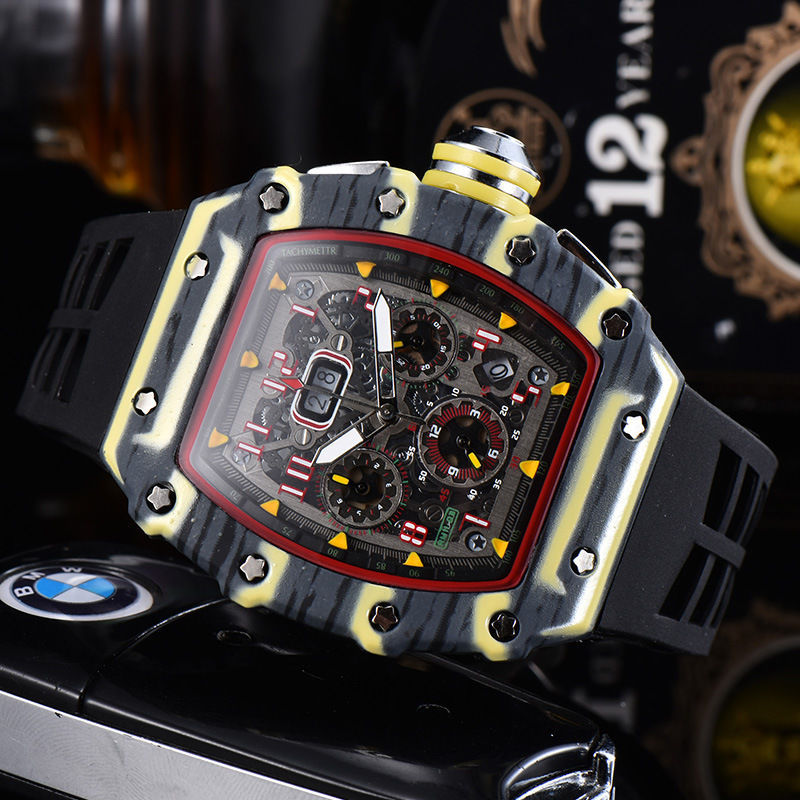 Richard Men's Watch, Same Style, Color-Blocked, Fully Automatic, Non-Mechanical, High-End, Multi-Functional, Barrel-Shaped Miller Watch