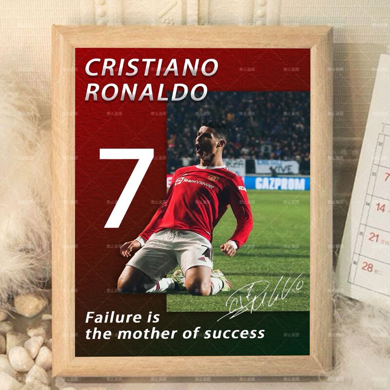 Ronaldo Football Photo Wooden Photo Frame Table Frame Bedroom Dormitory Table Decoration as a Birthday Gift for Boyfriend