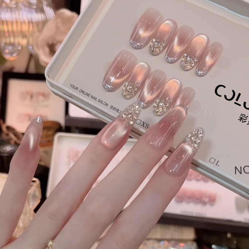 New Style Reusable Handmade High-End Nail Stickers, Removable Fake Nails, Short Style That Enhances Complexion New Style Reusable Handmade High-End Nail Stickers, Removable Fake Nails, Short Style That Enhances Complexion