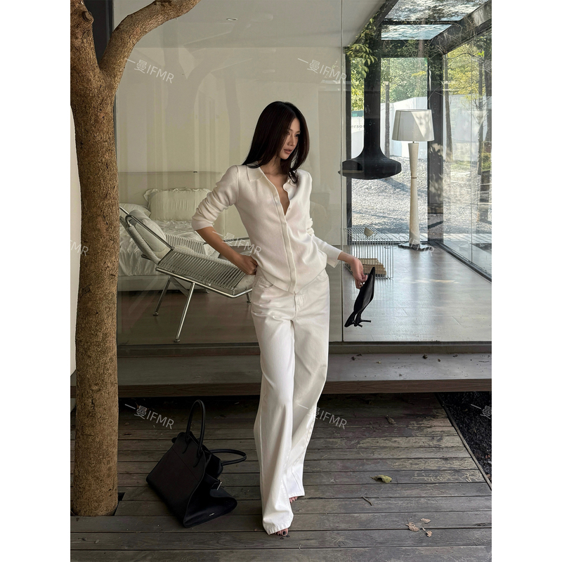 Yiman Ifmr [Pure] Lyocell White Jeans for Women, Thin Summer Style, Very Stylish Thin Pants for Summer