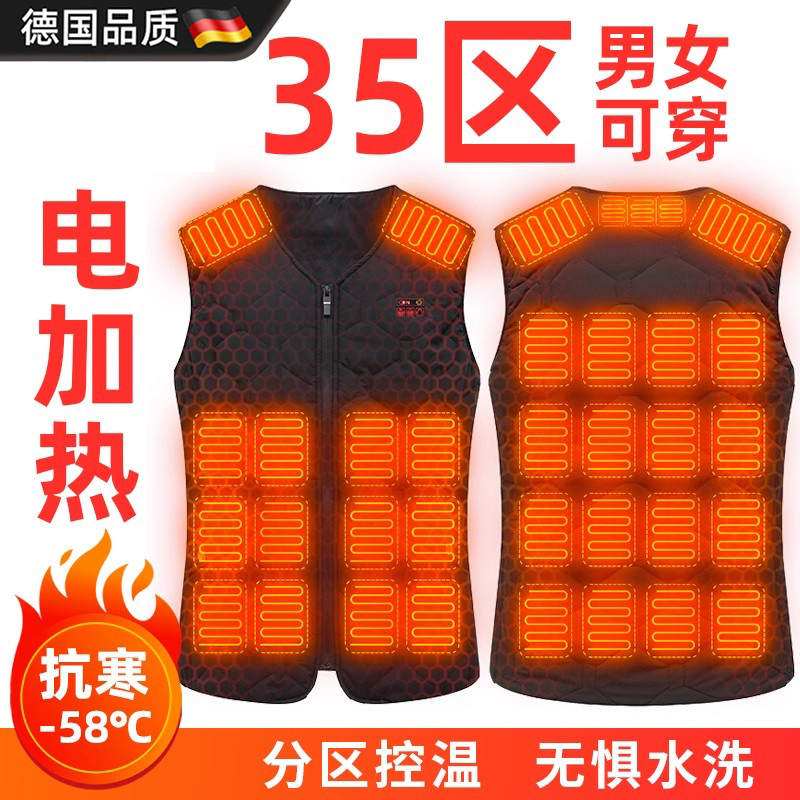 German Winter Electric Heating Vest for Men, Rechargeable Smart Full-Body Heating Clothing, Warm Heating Vest for Middle-Aged and Elderly Women