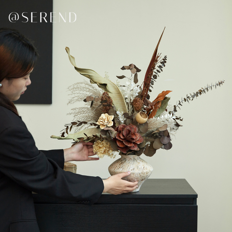 Dried Orange Flowers, Eternal Flowers Bouquet, Vintage Brown Plant, Entrance Hall Office Decoration, High-End Material Decoration Dried Orange Flowers, Eternal Flowers Bouquet, Vintage Brown Plant, Entrance Hall Office Decoration, High-End Material Decoration