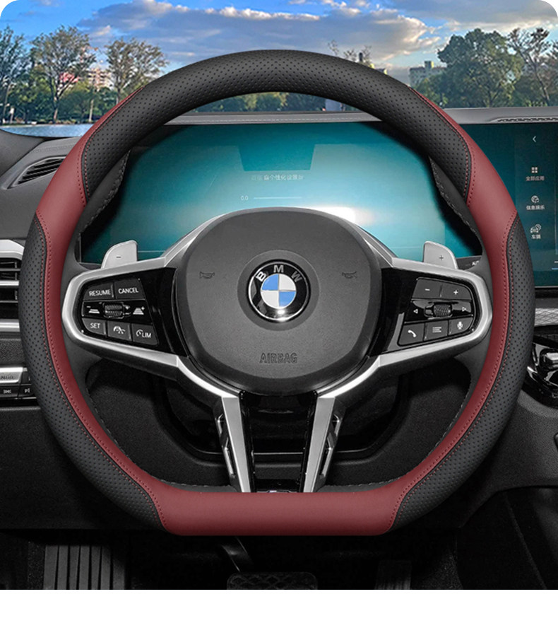 2026 Bmw Steering Wheel Cover for New 3 Series 330Li, 3 Series, X1, X3, X5, 5 Series, 530I, 3I5, Ix3 Accessories