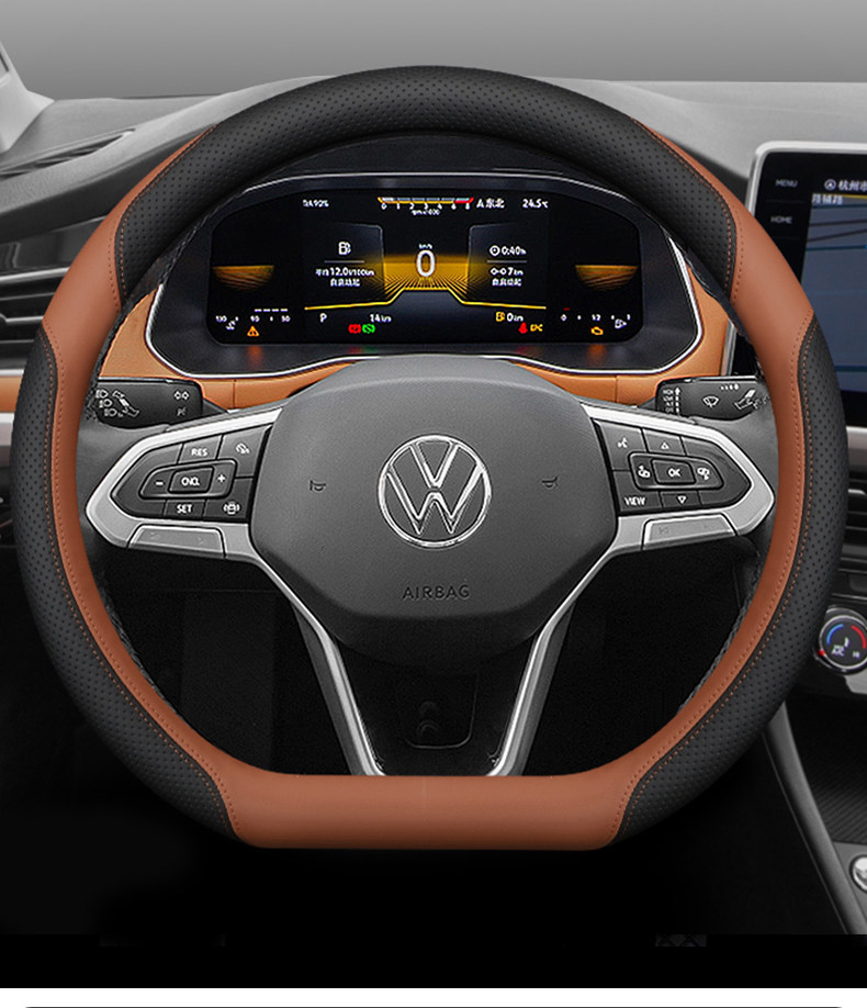 2025 Volkswagen Lavida Sagitar Polo Steering Wheel Cover for Bora Id3 Tayron Cc T-Roc Magotan Universal for All Seasons