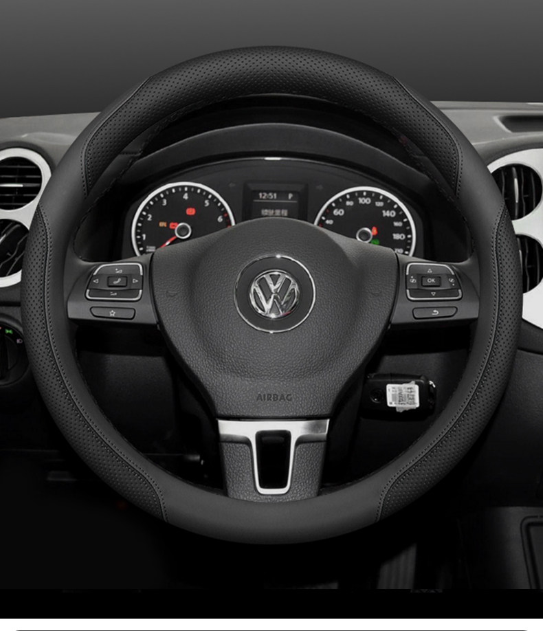 2025 Volkswagen Lavida Sagitar Polo Steering Wheel Cover for Bora Id3 Tayron Cc T-Roc Magotan Universal for All Seasons