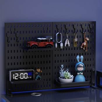 Hole board desktop vertical storage rack for drilling without holes. office station storage rack space separation desktop hole board