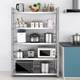 Stainless steel kitchen storage rack floor-standing multi-layer storage rack fence anti-falling household microwave oven storage rack