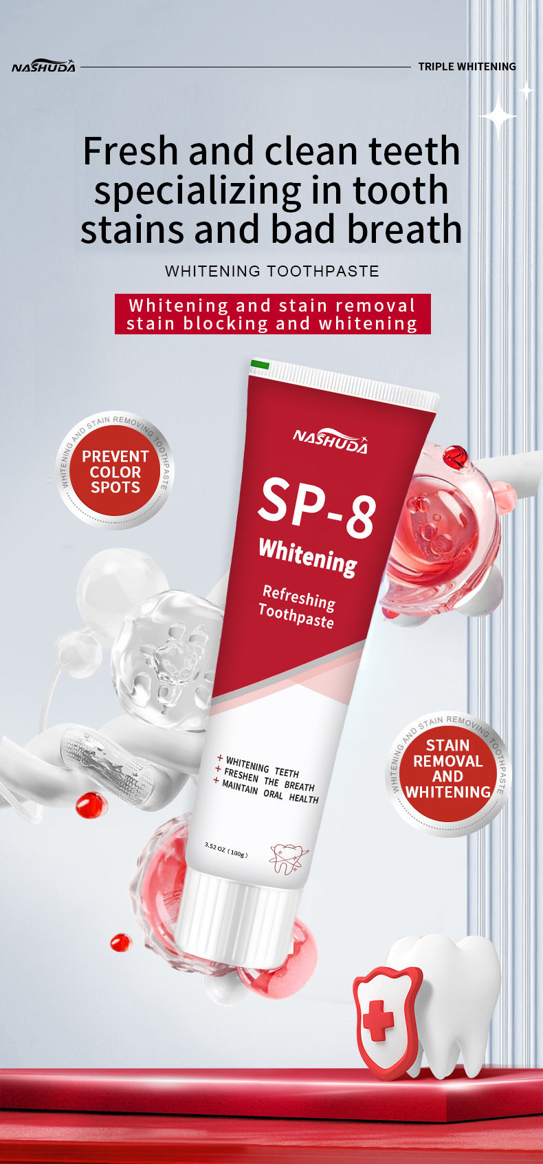 Probiotic Whitening Toothpaste with SP-8 Formula - Taobao product photo 8
