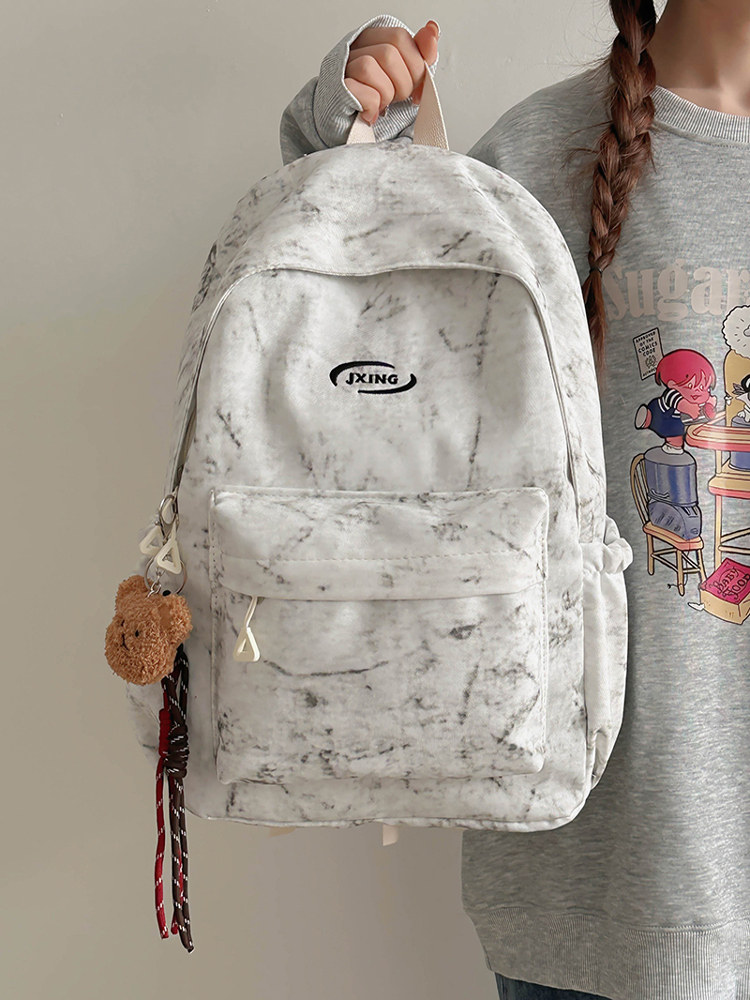 Ins-Style Niche Schoolbag for Female Junior High School Students, Unique Design, Lightweight and Simple, College Student Backpack, Commuter Travel Backpack