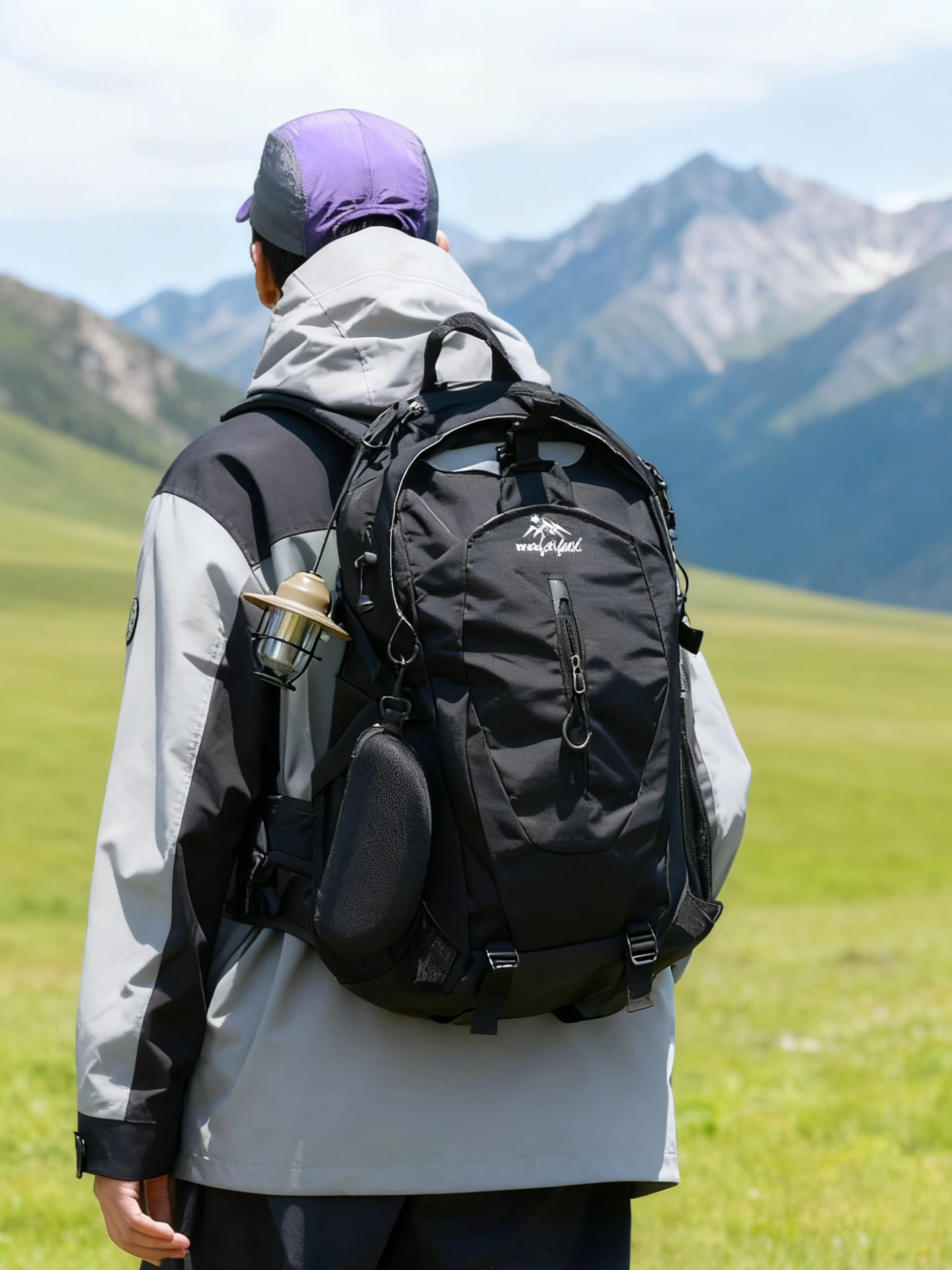 Men's Mountaineering Bag, Large Capacity, Black, Lightweight, Travel Backpack, Women's Outdoor Hiking Backpack 30L