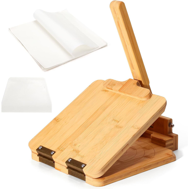 Amazon's Popular Bamboo and Wood Mexican Tortilla Maker, Press Machine for Dumpling Wrappers, Direct from the Manufacturer