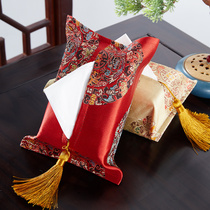 28N new Chinese style tissue box tissue bag living room bedroom office desktop tissue box satin fabric tissue cover