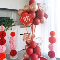 Wedding honeycomb ball column wedding room layout new house bedroom living room background wall lantern wedding room decoration set