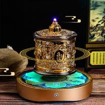 Six-character mantra turning gold wheel ornaments magnetic levitation luminous rotating drum gilt six-character mantra sutra wheel hidden ornaments
