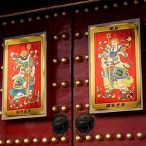 Door god door sticker New Year picture New Year Spring Festival door decoration gold foil relief retro traditional Yuchigong Qin Shubao
