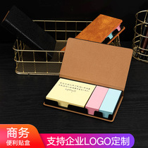 Business office note box note box leather post-it notes for students tearable creative note paper with strong sticky notes
