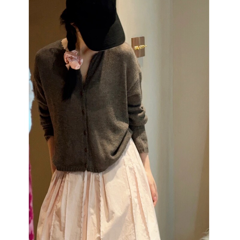Rose Yun Lazy Style Wool Knitted Cardigan for Women Early Autumn Thin Lace Collar Layered Sweater Jacket Jy1118 Rose Yun Lazy Style Wool Knitted Cardigan for Women Early Autumn Thin Lace Collar Layered Sweater Jacket Jy1118
