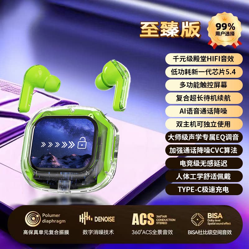 Беспроводные наушники Zhi Yu Crystal Blue Ultimate