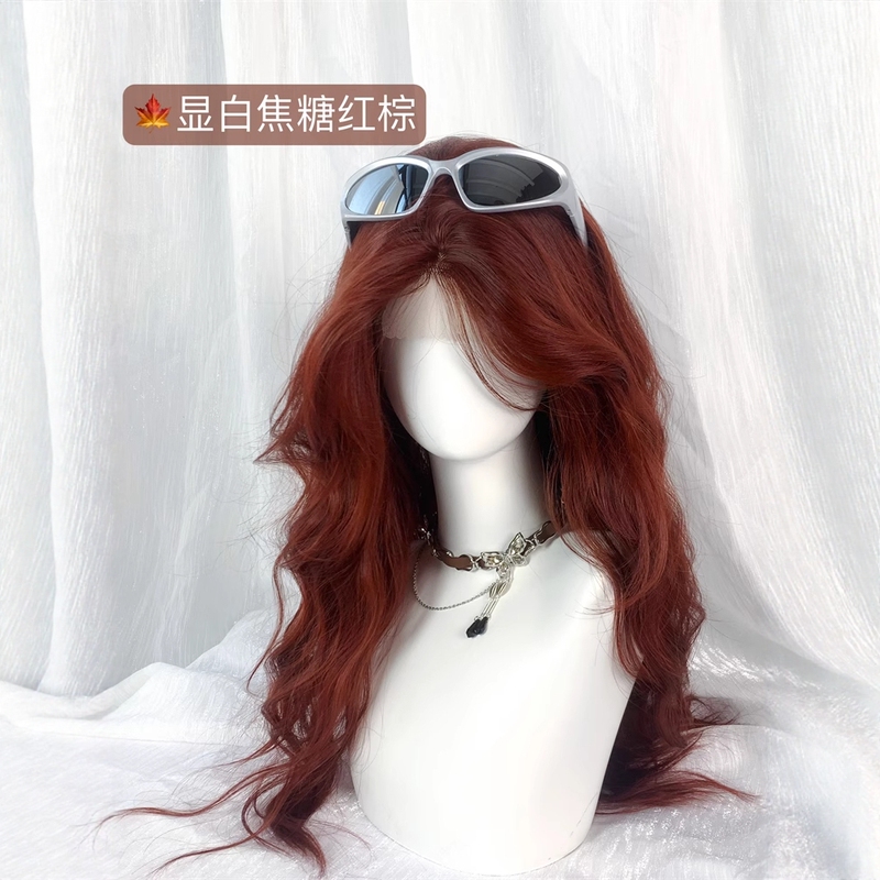 Camelo Brown Female Full Wig Xiaowei Wig Water Wave Long Curly Hair with Bangs Lace Universal Cosplay Camelo Brown Female Full Wig Xiaowei Wig Water Wave Long Curly Hair with Bangs Lace Universal Cosplay