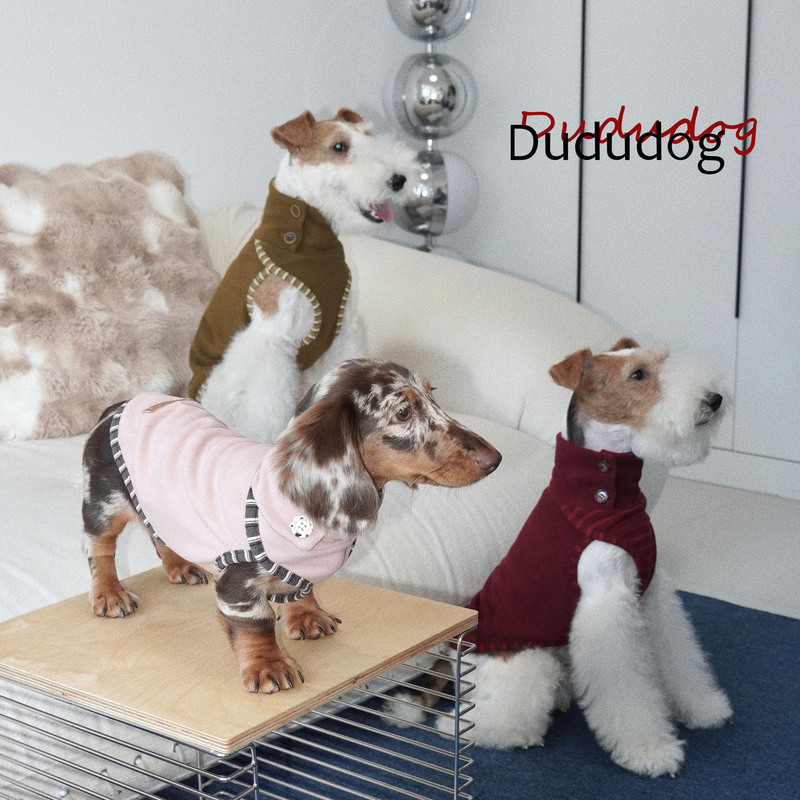 Dududog Pet Autumn and Winter Silk Warm Ginger Velvet Self-Heating Anti-Static Antibacterial Vest for Fox Terrier and Dachshund