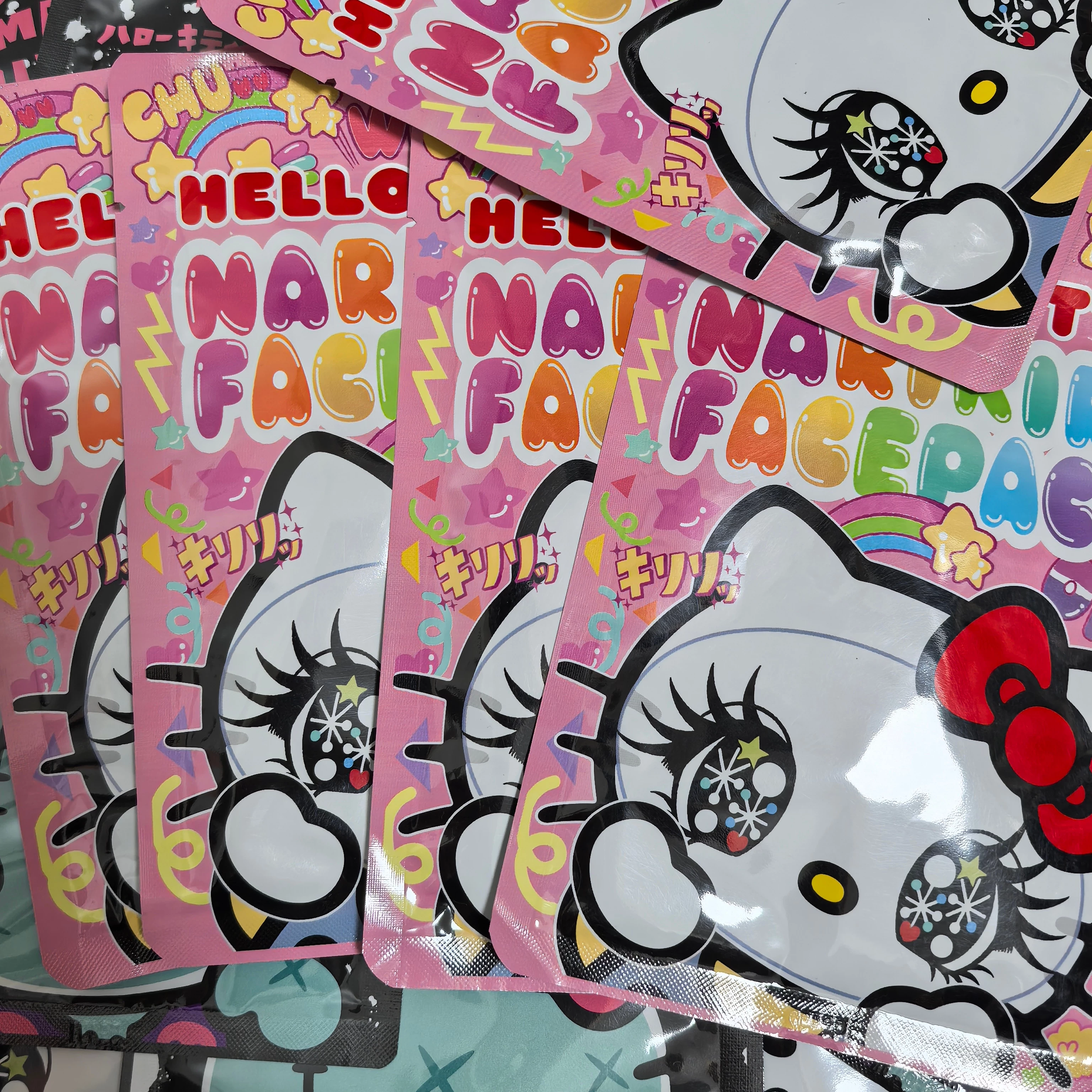 Санрио, hello Kitty, японская мультяшная маска на лицо, (Physicals), 2 штуки