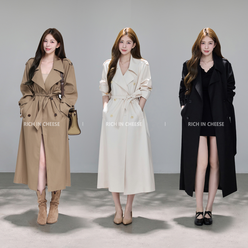 Shuhulei Wutong Autumn Style Khaki Double-Breasted Trench Coat for Women, Autumn High-End Mid-Length Lapel Coat Shuhulei Wutong Autumn Style Khaki Double-Breasted Trench Coat for Women, Autumn High-End Mid-Length Lapel Coat