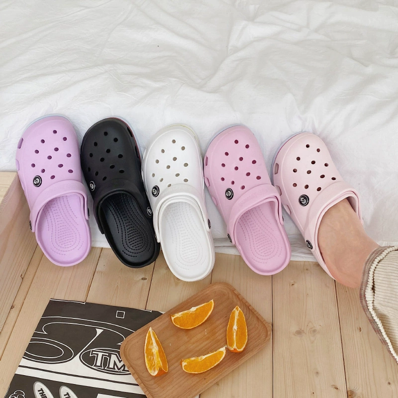 Crocs dép triều ins nữ y tá phòng mổ dép dày lớp vỏ đáng yêu giày lớn Bao Đầu dép trượt 