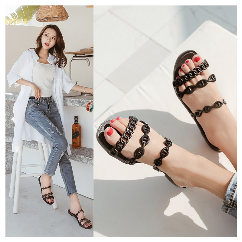 Slippers women's 2020 summer new fashion net red drag soft bottom wear sandals and slippers beach shoes seaside vacation