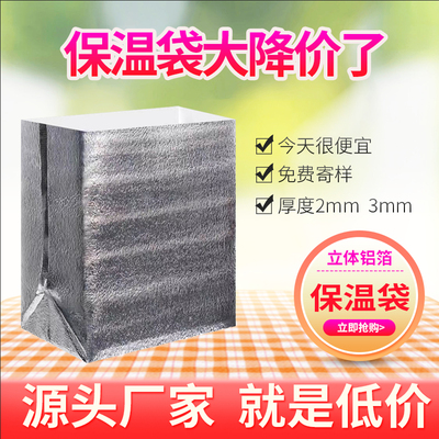 [一次性立体铝箔保温袋披萨大闸蟹外送打包生鲜海鲜保鲜隔热保冷袋]