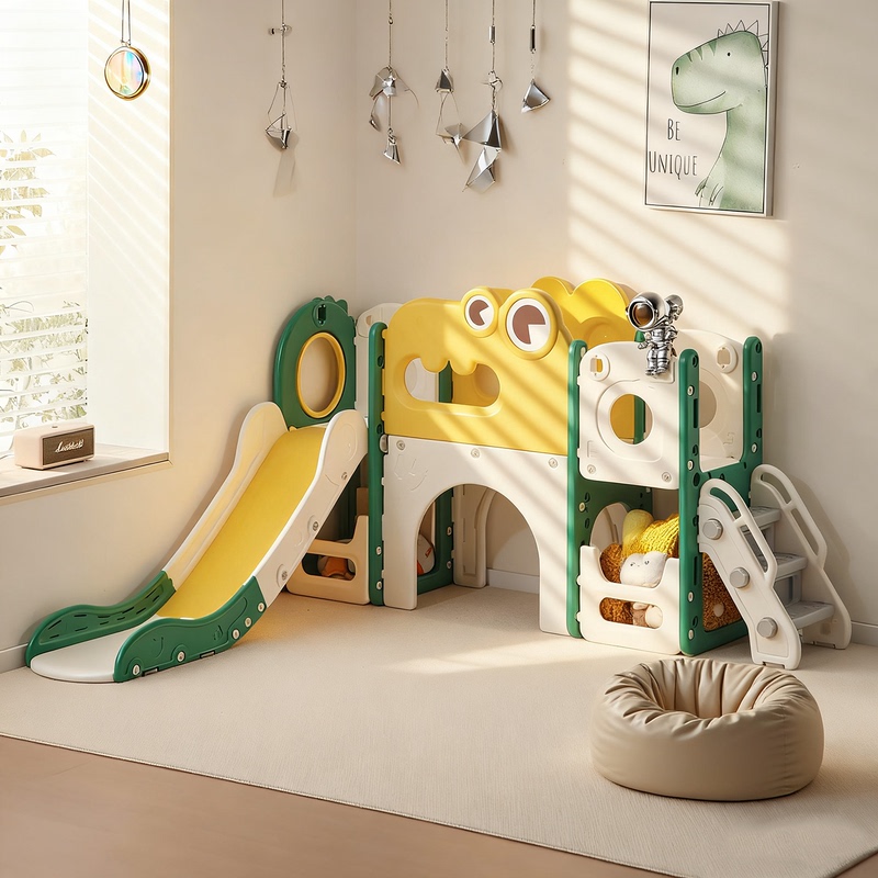 Cooye Dinosaur Slide Kidsren's Indoor Home Slide Swing Combination 3 to 10 Years Old Toy Climbing Frame Cooye Dinosaur Slide Kidsren's Indoor Home Slide Swing Combination 3 to 10 Years Old Toy Climbing Frame
