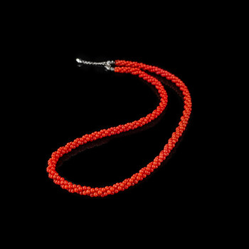 Pretty pure natural sardine red coral necklace bead twist text toy neck ornament colorful treasure jewelry