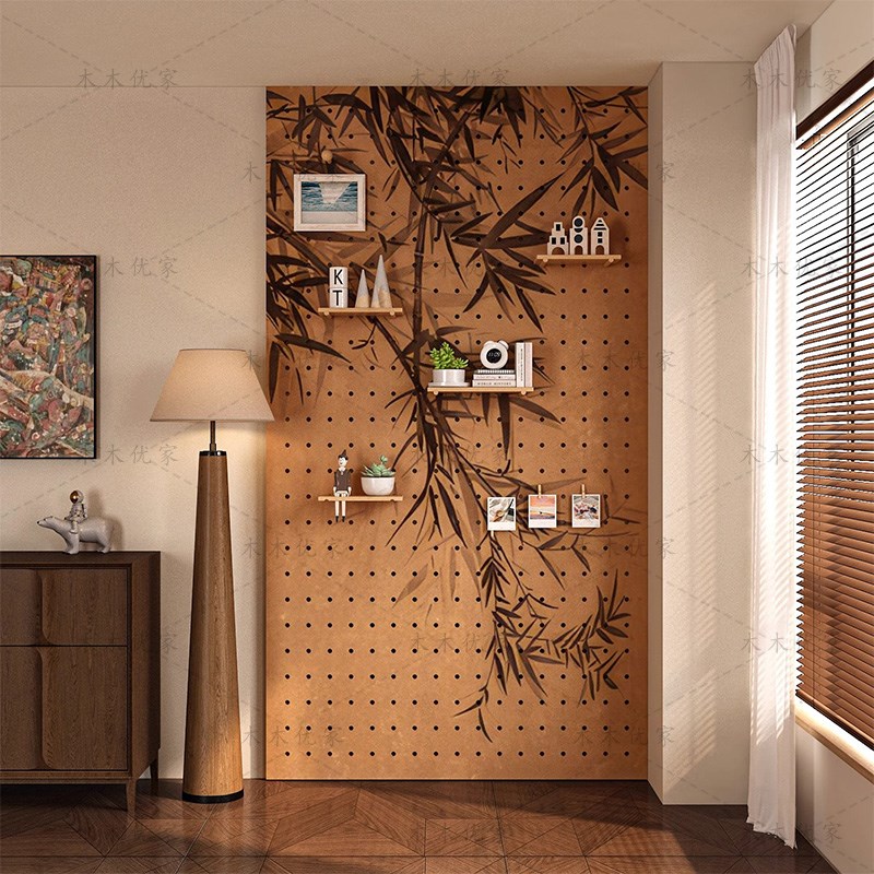 Entrance entrance hole board storage rack custom-made medieval style bamboo decorative shape wall electrical box blocking storage rack