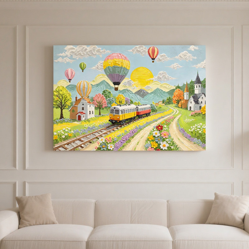 "Colorful" Original Copyrighted Artwork, Cream-Style Living Room Decorative Painting, Background Wall Hanging Painting, Cute for Children's Bedroom