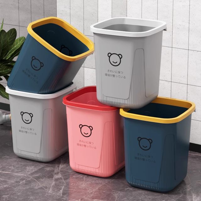 Trash can household living room, kitchen, toilet, bathroom, bedroom, large capacity, light luxury office classification, trash can table Qi