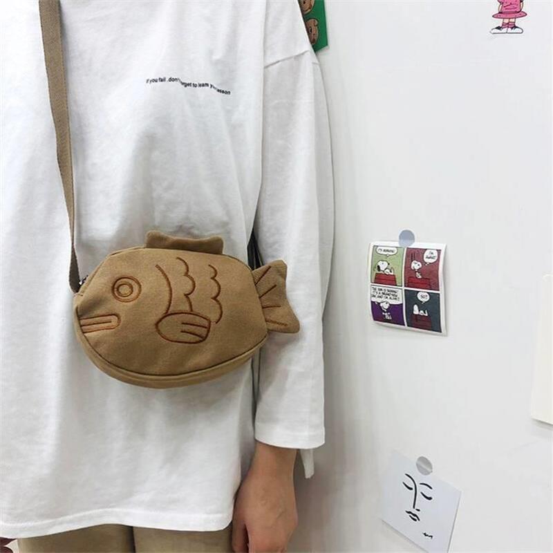 Fishy and Quirky Df937710 Small Bag, Taiyaki Bag, Crossbody Bag, Ugly-Cute, Large Capacity, Versatile, Trendy, You Will Love It