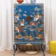 Chinese antique antique vintage solid wood painted gold wardrobe bedroom storage high cabinet household wardrobe small apartment