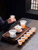 High-End Ice Jade Kung Fu Tea Set for Home Use, Light Luxury Jade Porcelain Kung Fu Gaiwan Tea Cup, Premium Gift Box