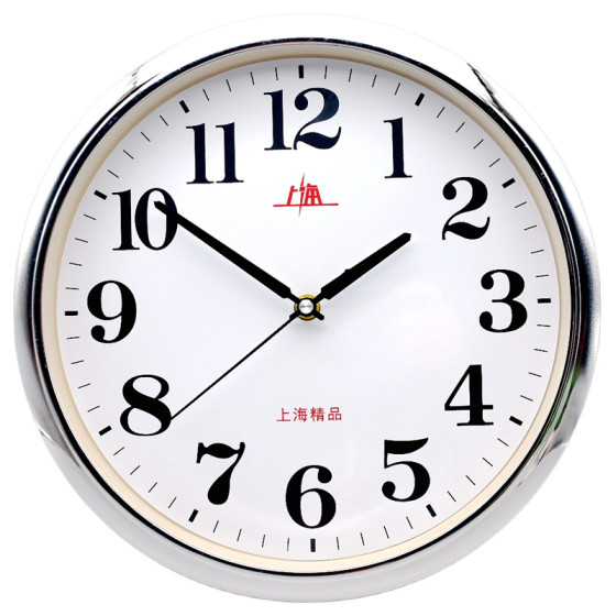 Shanghai Quartz Clock Office Classroom 12inch Silent Wall Clock Clear Clock High-End Disc Clock for the Elderly