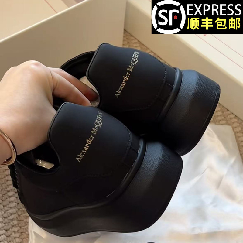 Mcqueen High-End Genuine Leather White Sneakers for Men and Women 2025 New Winter ins Trendy Sneakers Casual Sports Shoes Mcqueen High-End Genuine Leather White Sneakers for Men and Women 2025 New Winter ins Trendy Sneakers Casual Sports Shoes